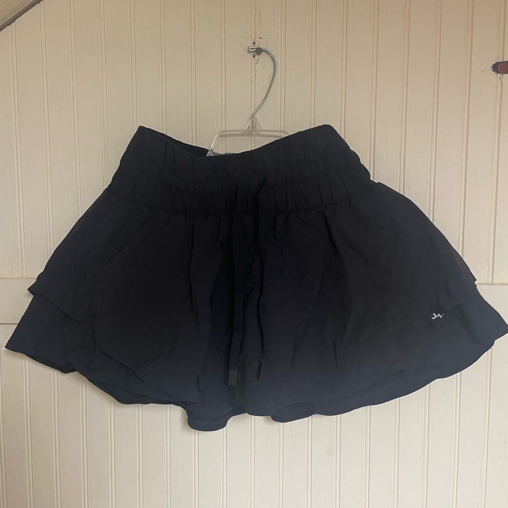 NEW JoyLab Black Ruched Skirt With Shorts Underneath size Small.